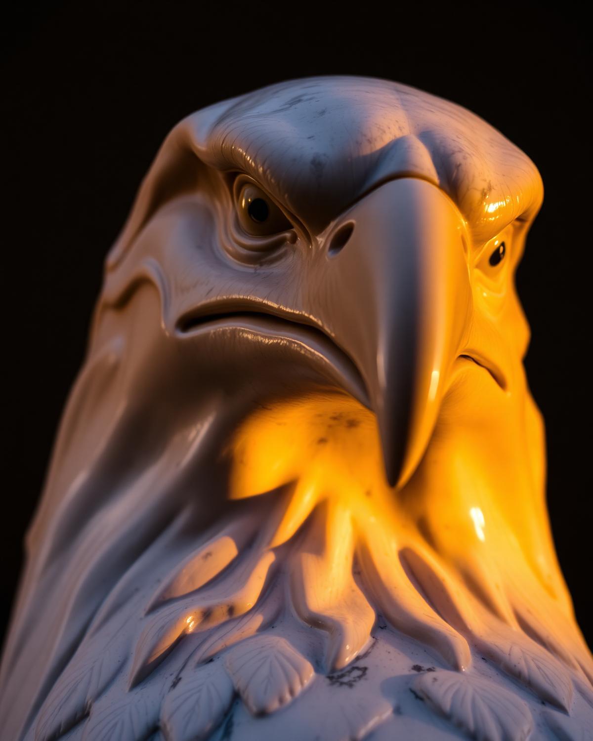 Marble eagle sculpture
